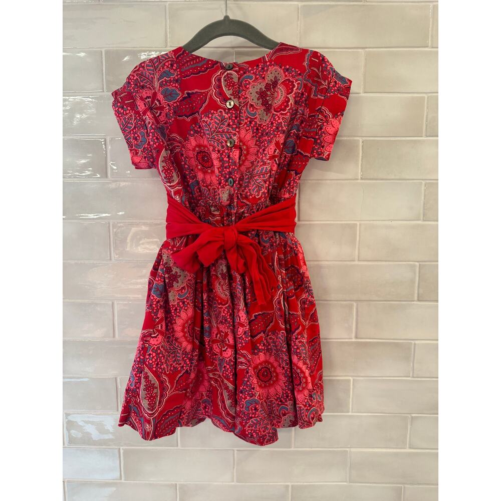Tea Collection Adaira Sash Red Paisley Dress Size 4 - Picture 6 of 6